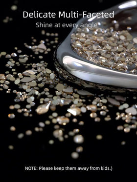 AMLAVIFISH teardrop and star-shaped gems detail for varied nail accents