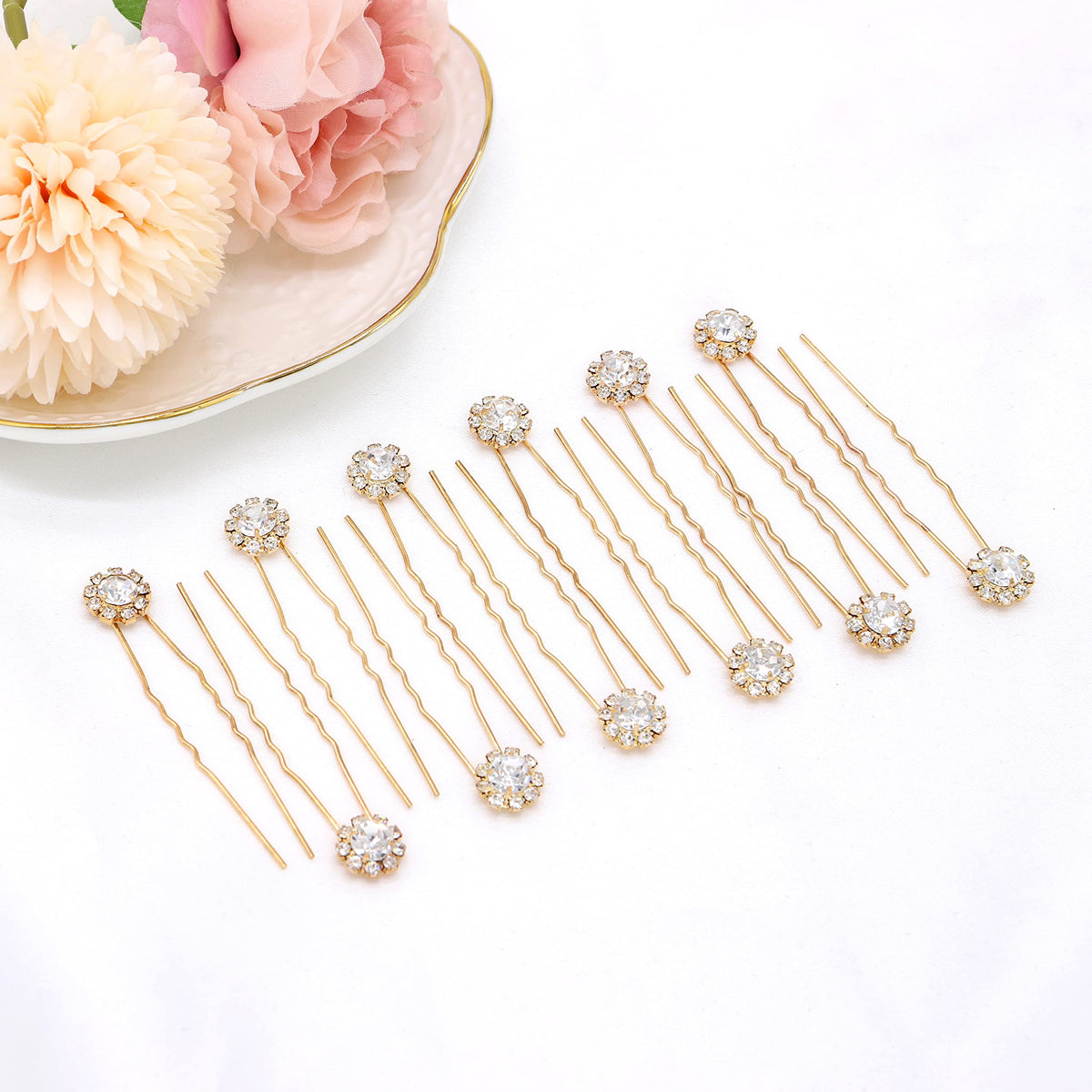 Ammei Headpiece close-up of rhinestones highlighting sparkle and neat placement