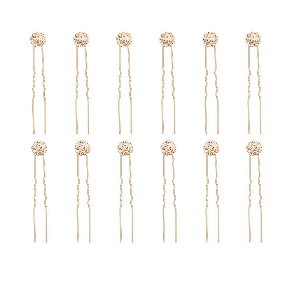 Ammei Headpiece front view showing set of 12 rhinestone pins for elegant hold