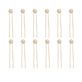 Ammei Headpiece front view showing set of 12 rhinestone pins for elegant hold