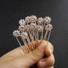 Ammei Headpiece in hair updo demonstrating secure, polished bridal styling