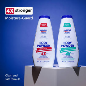 AMMENS next to hand for scale shows 11 oz size and travel-friendly convenience