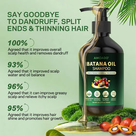 AMOADO shampoo in-hand during shower conveying refreshing scalp cleanse