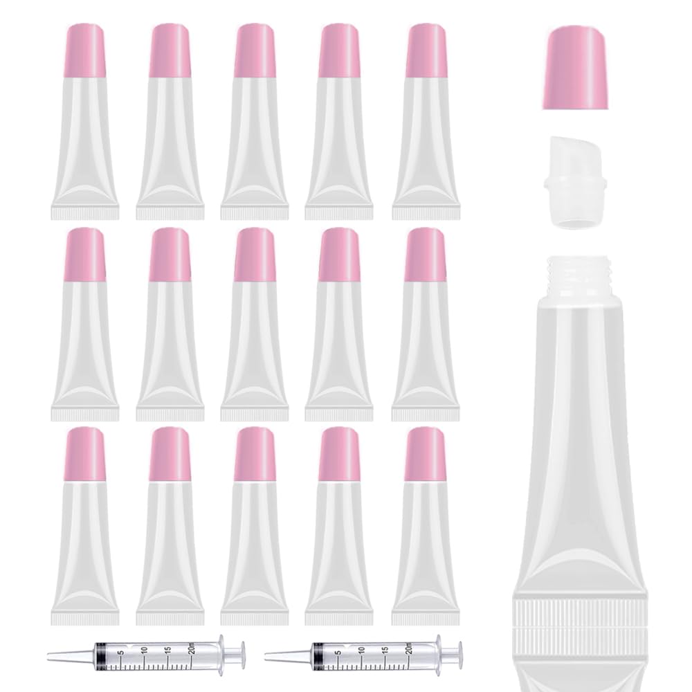 AMORIX front view of 50 lip gloss tubes kit showing complete package and tools