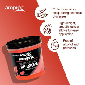 AmPro ingredients label close-up showing alcohol- and paraben-free formulation