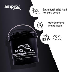 AmPro label detail showing soy-protein formula and alcohol-free benefit