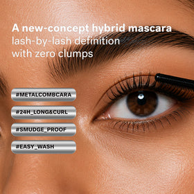 amuse black mascara texture swatch on skin showing smooth even coating