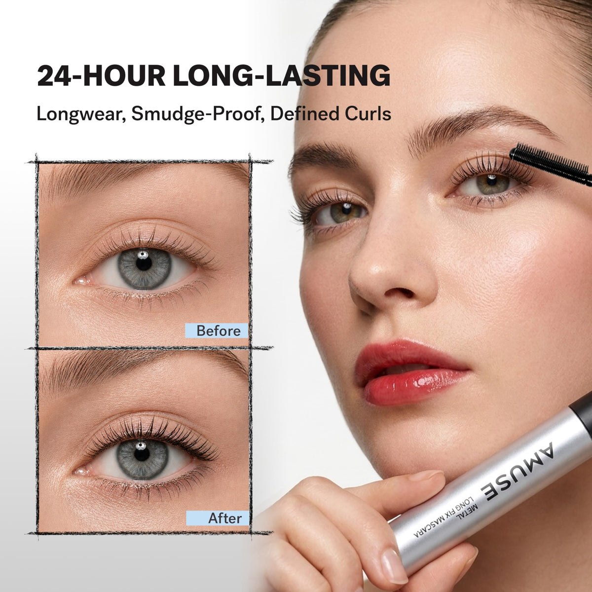 amuse tubing mascara removal with warm water illustrating easy gentle wash-off