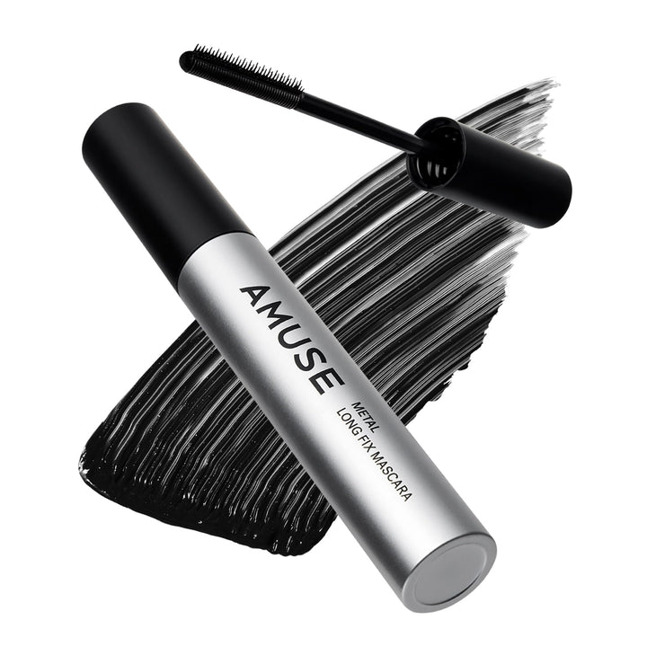 amuse front packaging showing product and sleek black tube benefits long wear