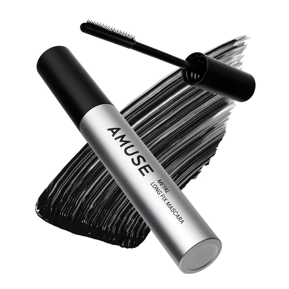 amuse front packaging showing product and sleek black tube benefits long wear
