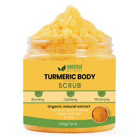 AMVital jar front view showing label and natural turmeric benefits