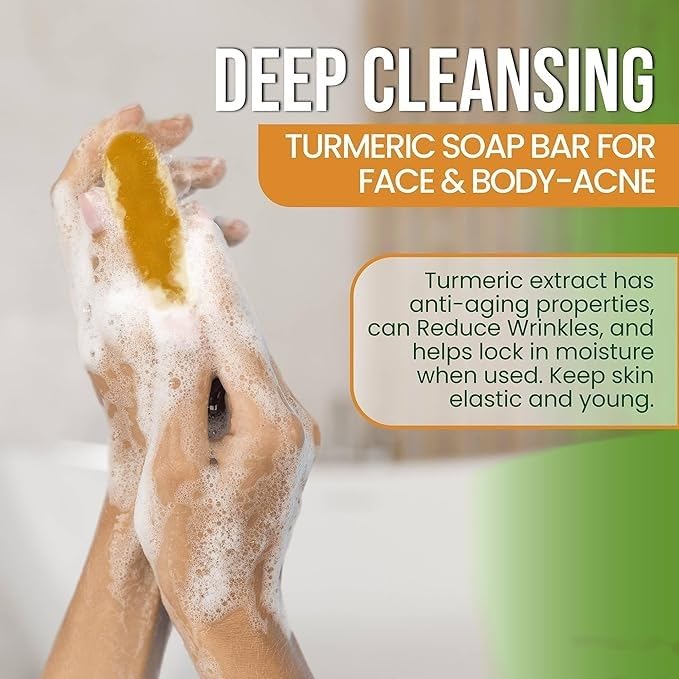 AMVital soap bar held in hand showing size and travel-friendly convenience