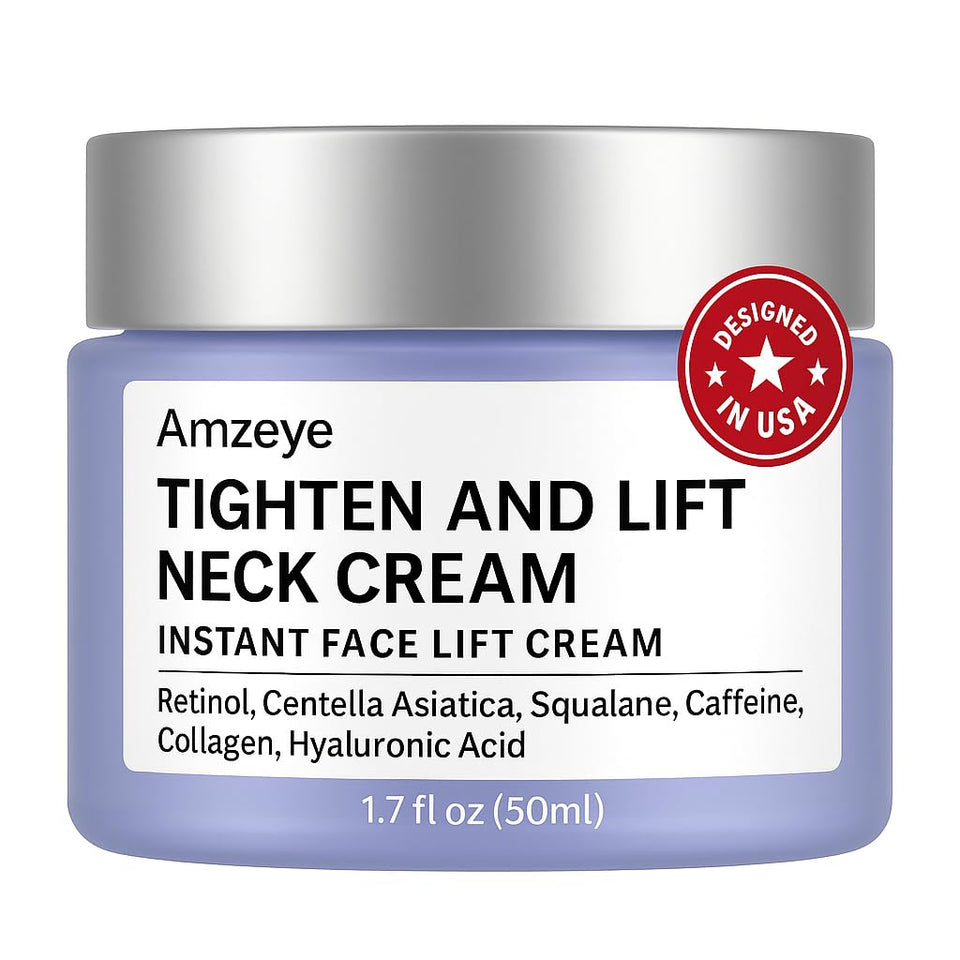 AMZEYE front packaging of neck cream showing product name and size benefits