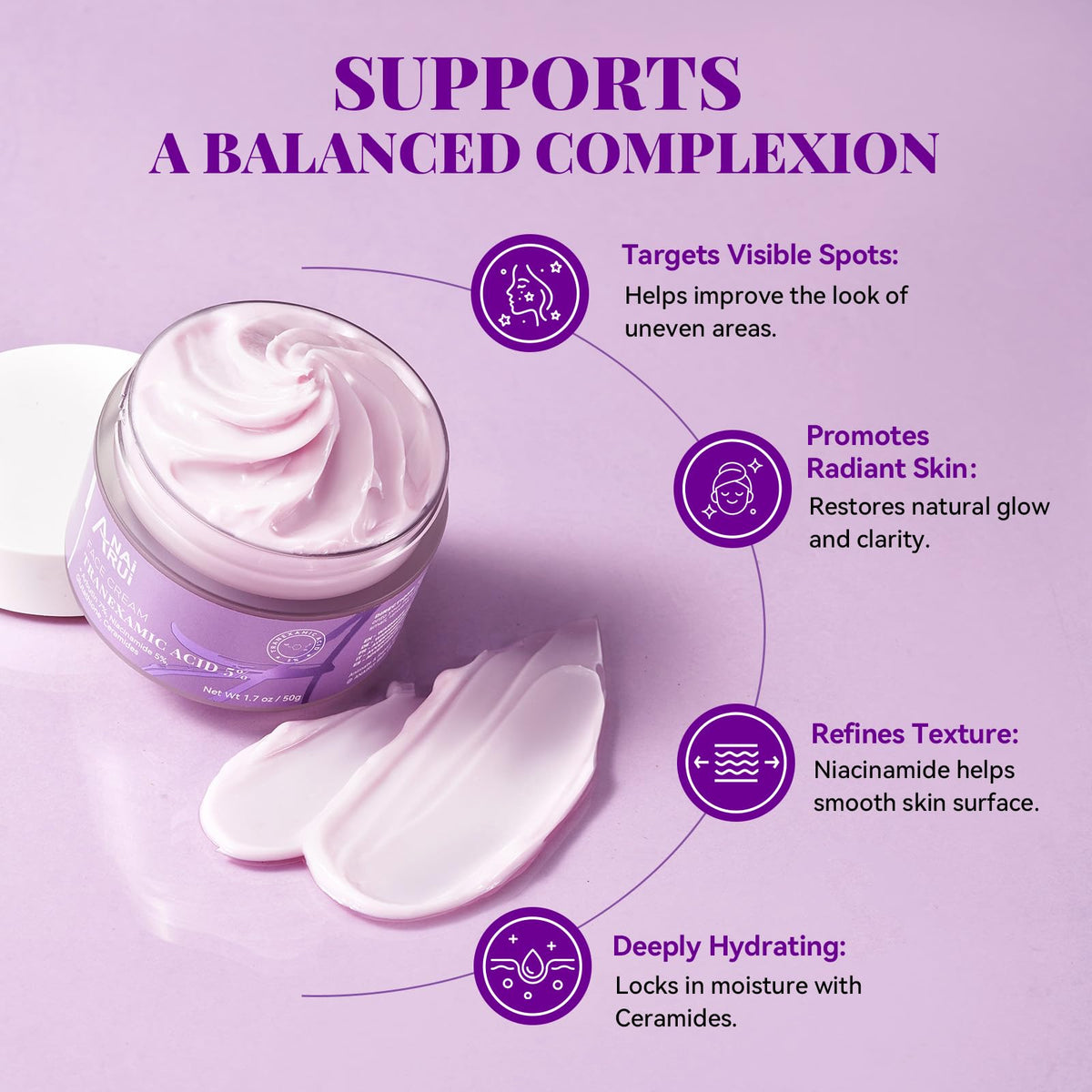 ANAI RUI cream texture close-up highlighting lightweight finish and quick absorption