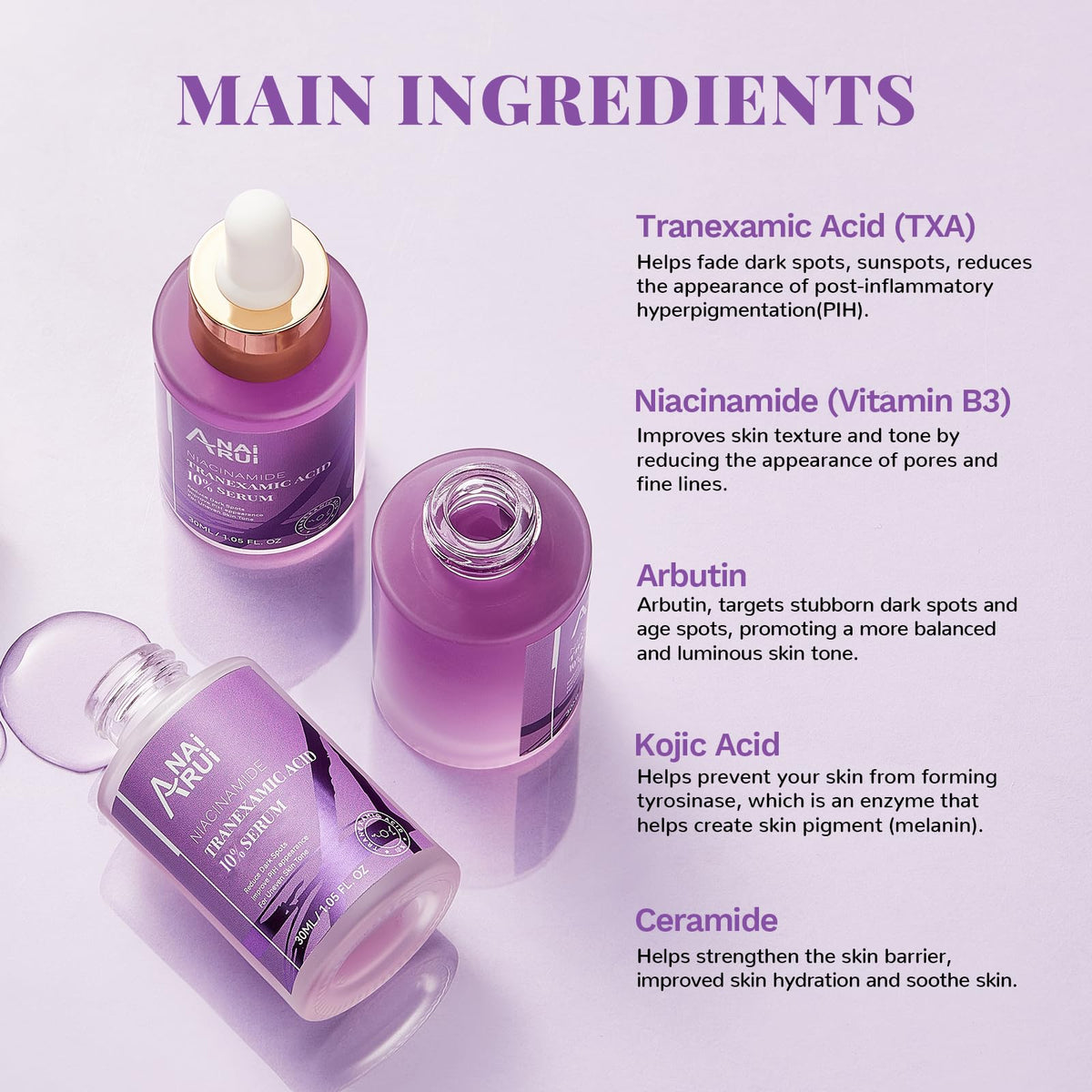 ANAI RUI ingredient panel close-up highlighting active blend and potency benefit