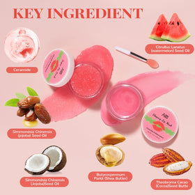 ANAI RUI watermelon and shea butter ingredients laid out, communicates natural nourishment