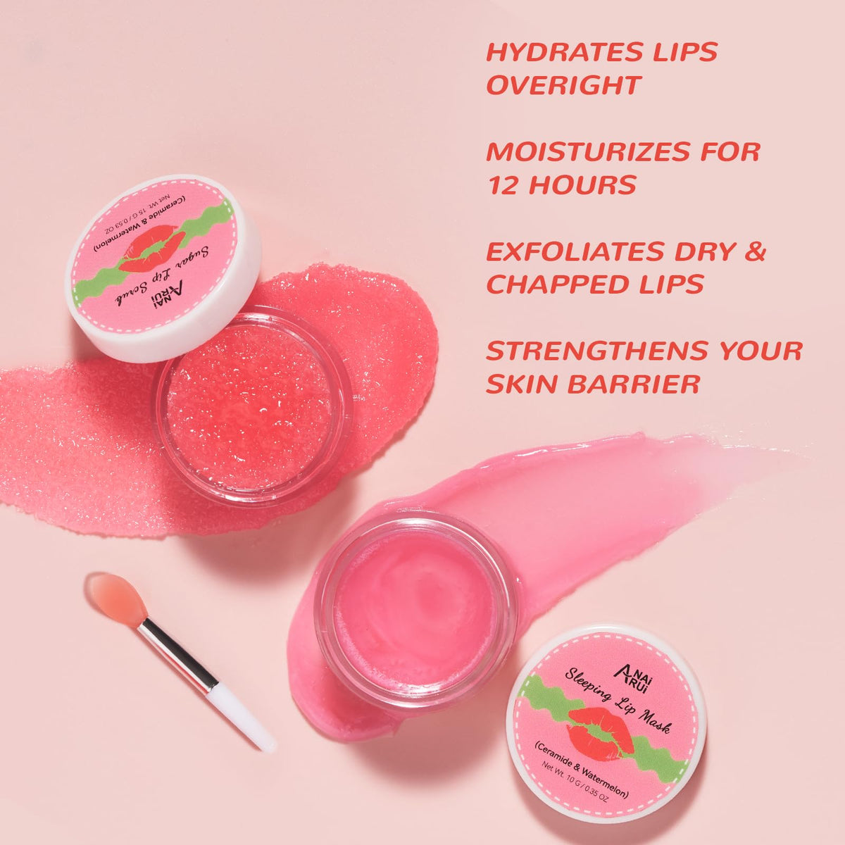 ANAI RUI close-up sugar scrub texture, shows gentle exfoliation benefit