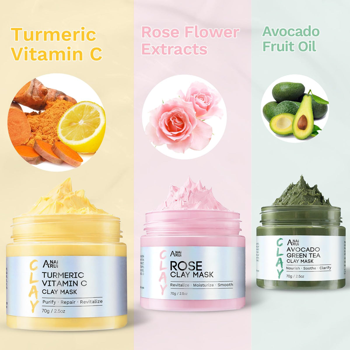 ANAI RUI turmeric mask texture closeup highlighting brightening benefits