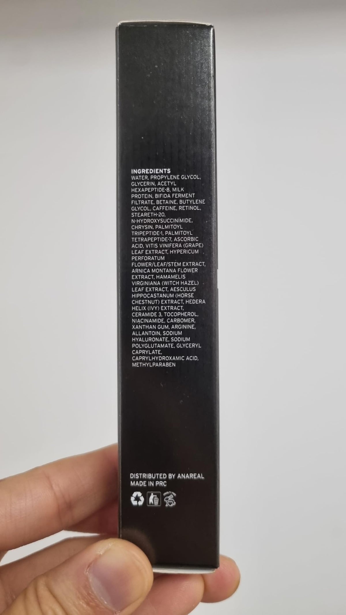 ANAREAL used morning with coffee showing brightened-looking under-eyes benefit
