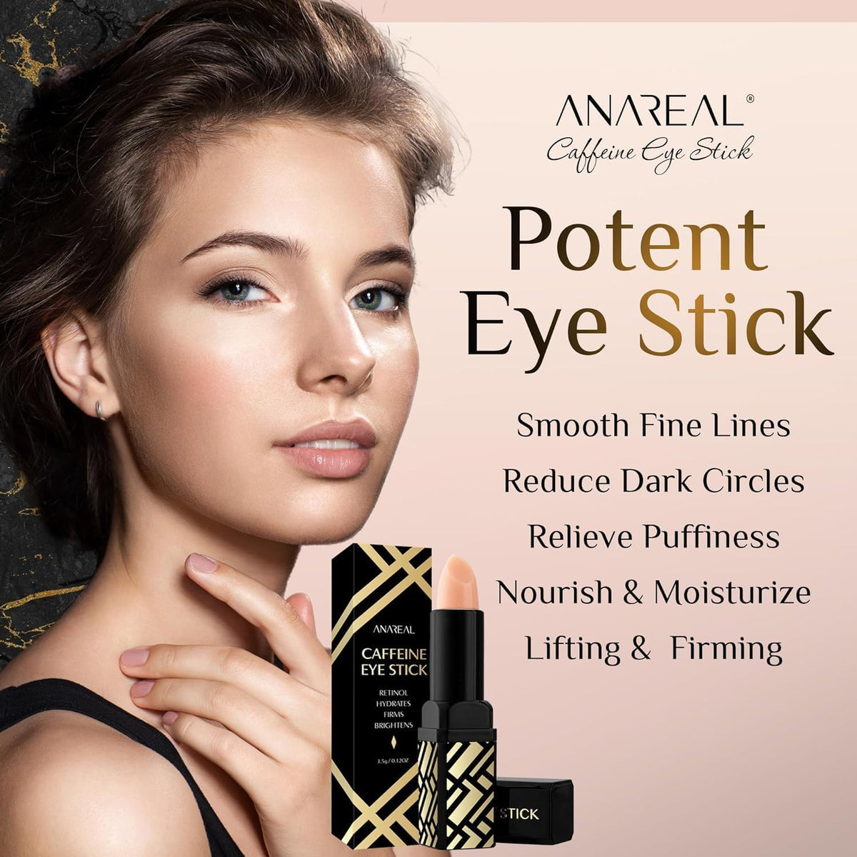 ANAREAL close-up of balm stick tip highlighting smooth glide and texture