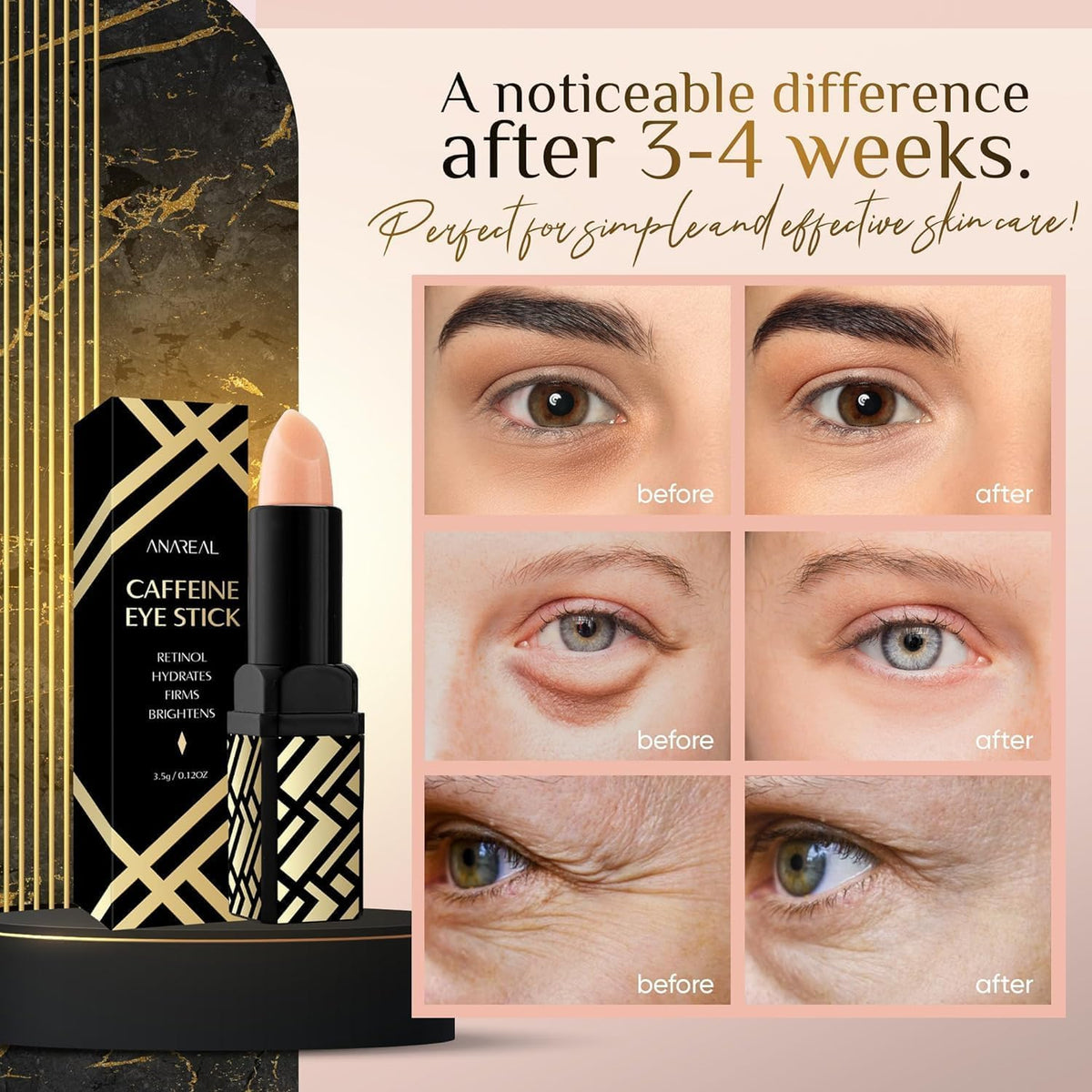 ANAREAL balm texture swipe on skin showing moisturizing finish and sheen