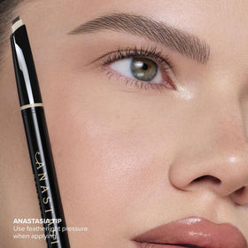 Anastasia Beverly Hills angled tail application on model showing high-definition precision