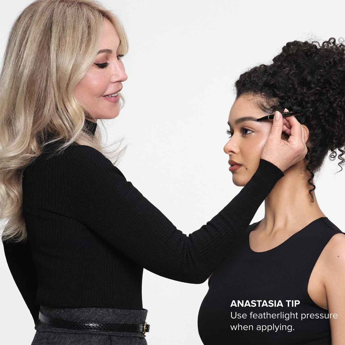 Anastasia Beverly Hills before and after brows demonstrating fuller natural-looking arches benefit