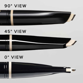 Anastasia Beverly Hills pencil next to a coin showing compact size and travel-friendly benefit