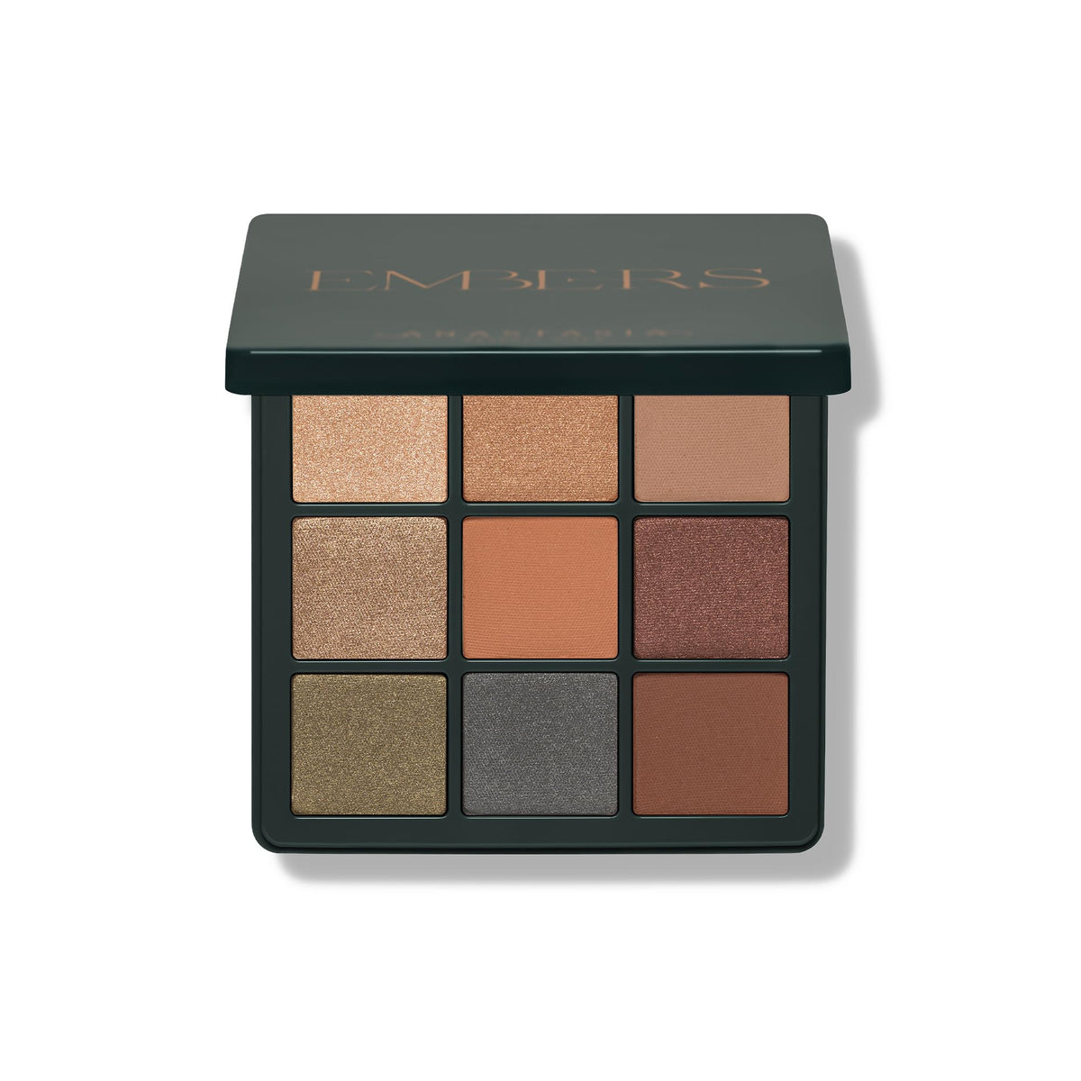 Anastasia Beverly Hills front packaging showing nine warm ember shades and compact design for travel