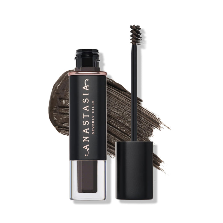 Anastasia Beverly Hills front packaging showing medium brown gel, clear product view and branding benefit: instant tint