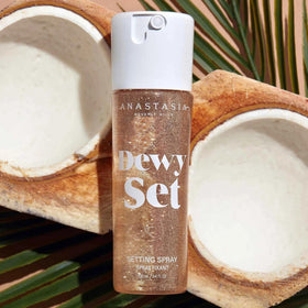 Anastasia Beverly Hills Dewy Set atomizer close-up demonstrating ultra-fine mist delivery