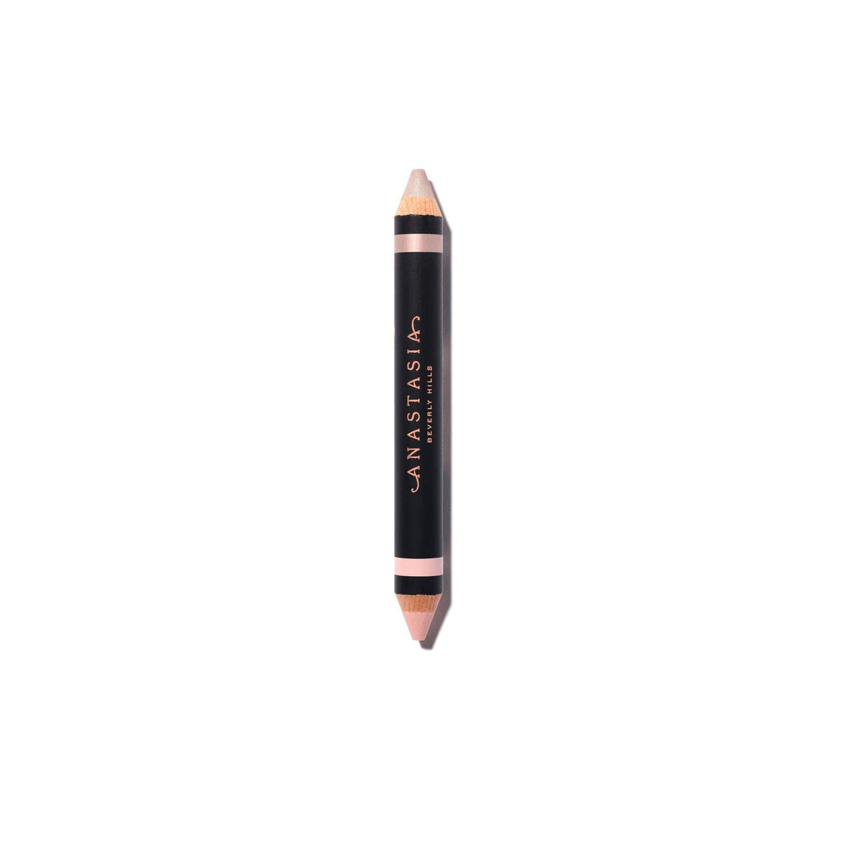 Anastasia Beverly Hills dual-ended pencil front view showing both ends and label, easy travel