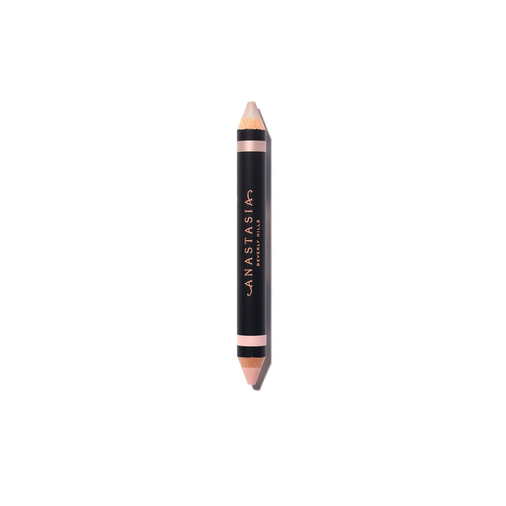 Anastasia Beverly Hills dual-ended pencil front view showing both ends and label, easy travel