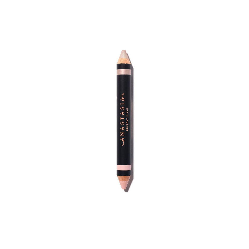 Anastasia Beverly Hills dual-ended pencil front view showing both ends and label, easy travel