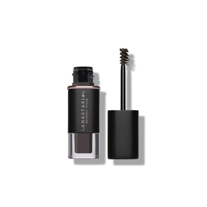 Anastasia Beverly Hills front packaging showing compact travel-sized brow gel and benefits