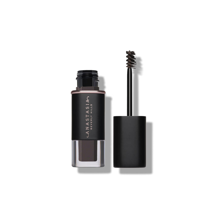 Anastasia Beverly Hills front packaging showing compact travel-sized brow gel and benefits