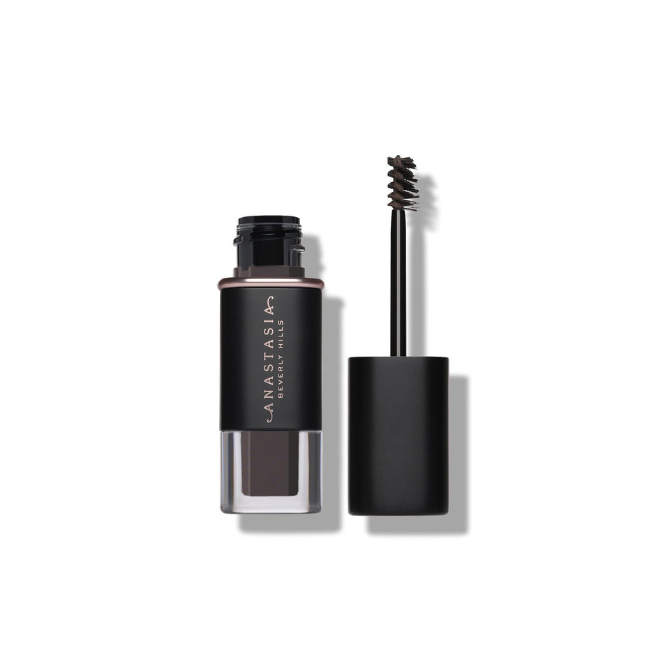 Anastasia Beverly Hills front packaging showing compact travel-sized brow gel and benefits