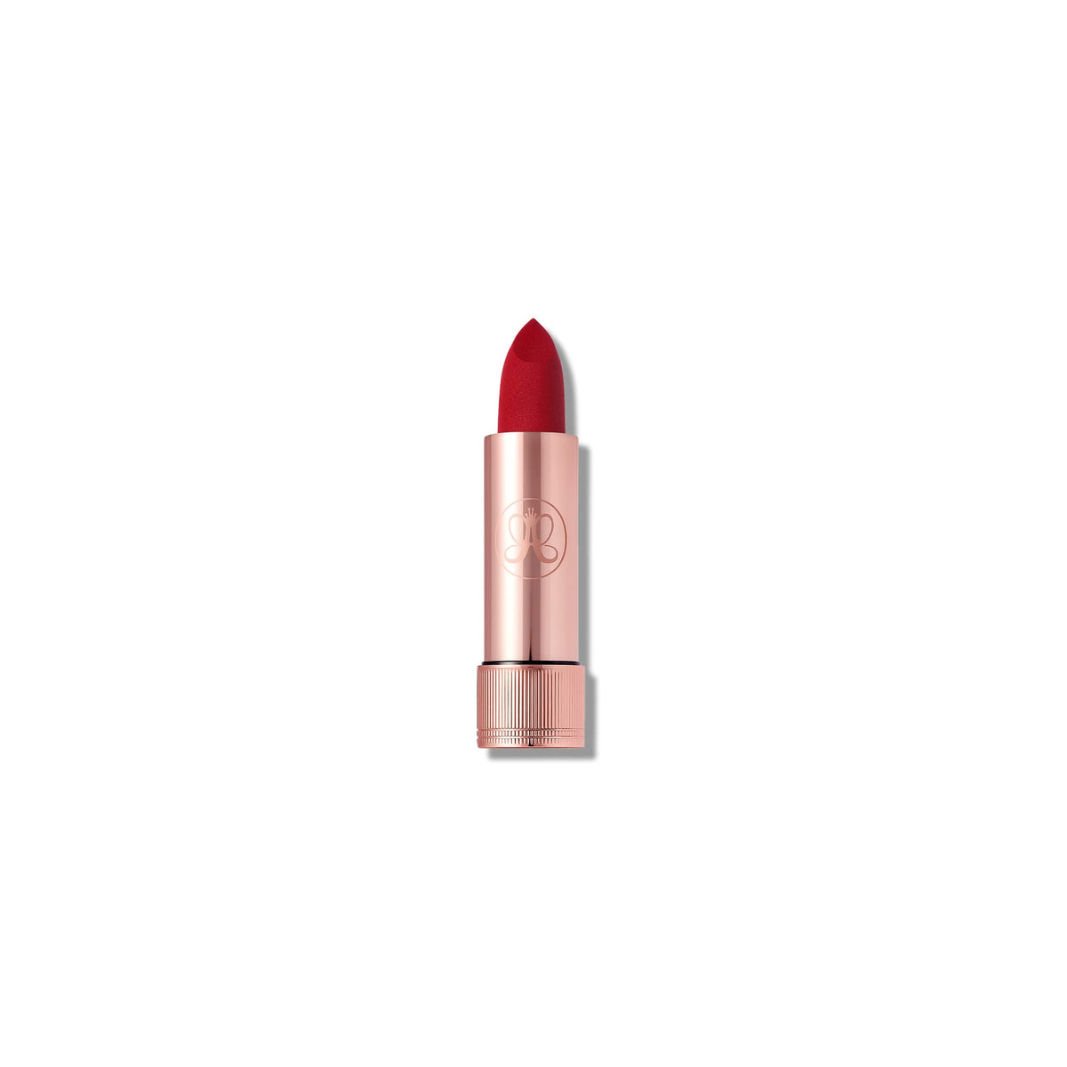 Anastasia Beverly Hills lipstick in Royal Red front packaging showing bold color and sleek design for confident wear