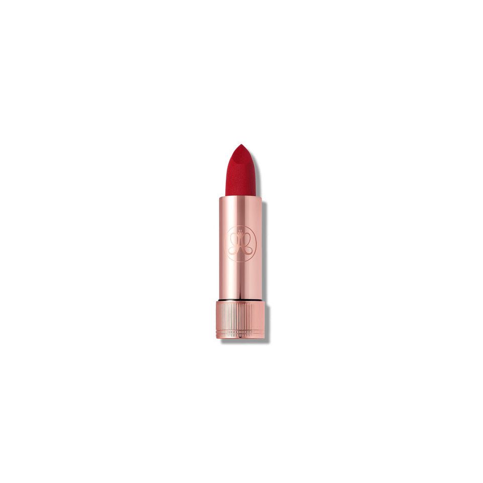 Anastasia Beverly Hills lipstick in Royal Red front packaging showing bold color and sleek design for confident wear