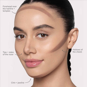 Anastasia Beverly Hills hand applying stick for quick on-the-go sculpting and precision