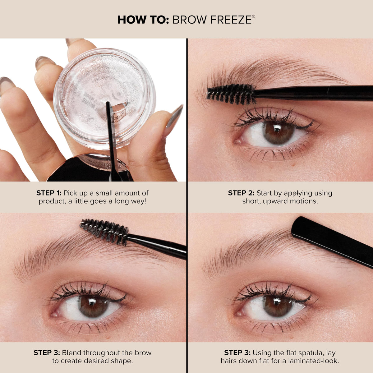 Anastasia Beverly Hills tube next to hand illustrating compact size and easy carry convenience