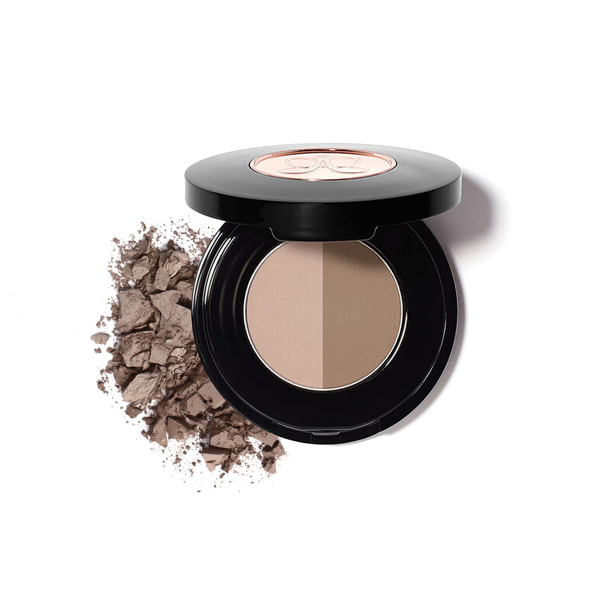 Anastasia Beverly Hills compact front view with taupe shades benefits easy portability