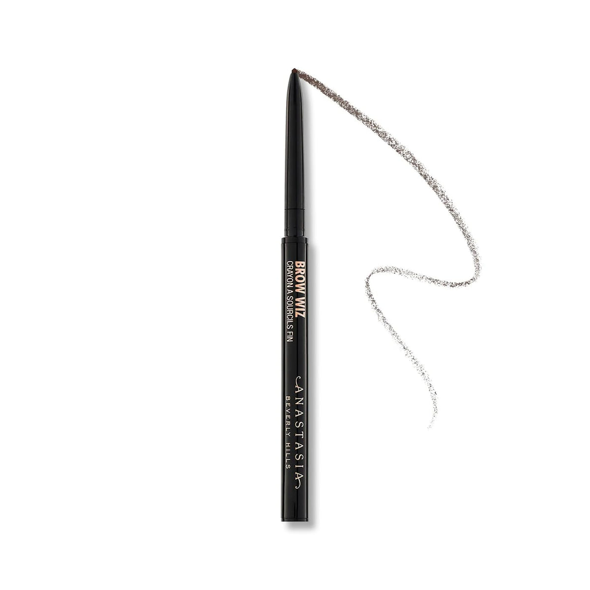 Anastasia Beverly Hills front view showing compact travel-ready pencil and benefit portability
