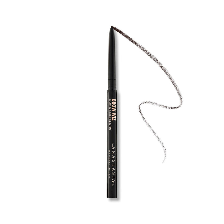 Anastasia Brow Wiz front view showing compact pencil and cap for convenient carry