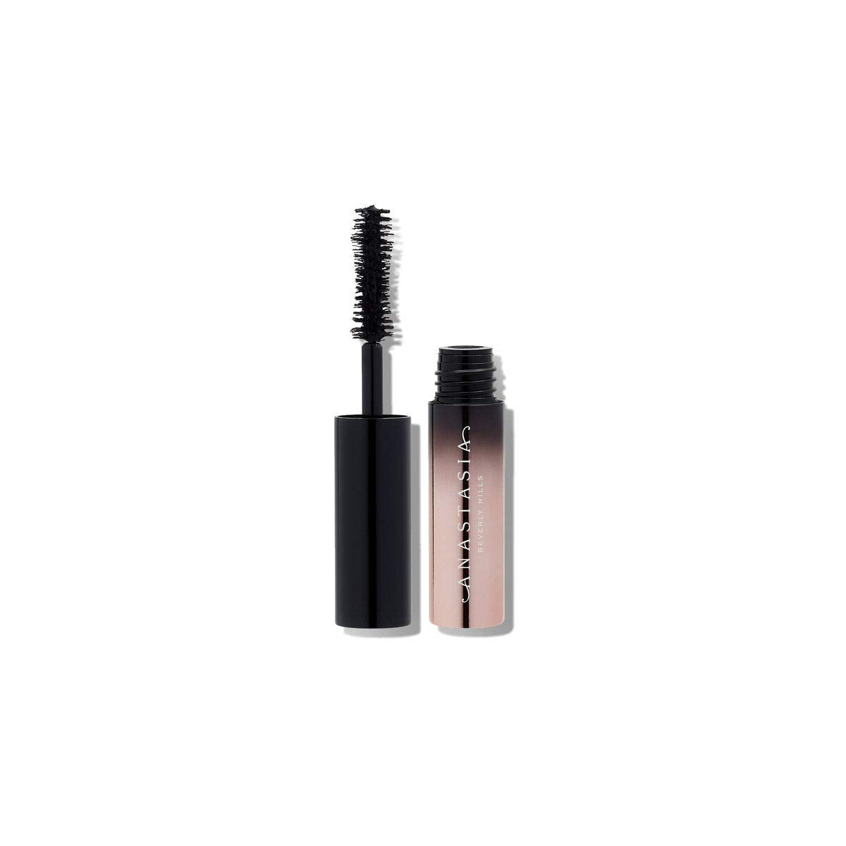 Anastasia Beverly Hills mini mascara front packaging shows compact size and luxury