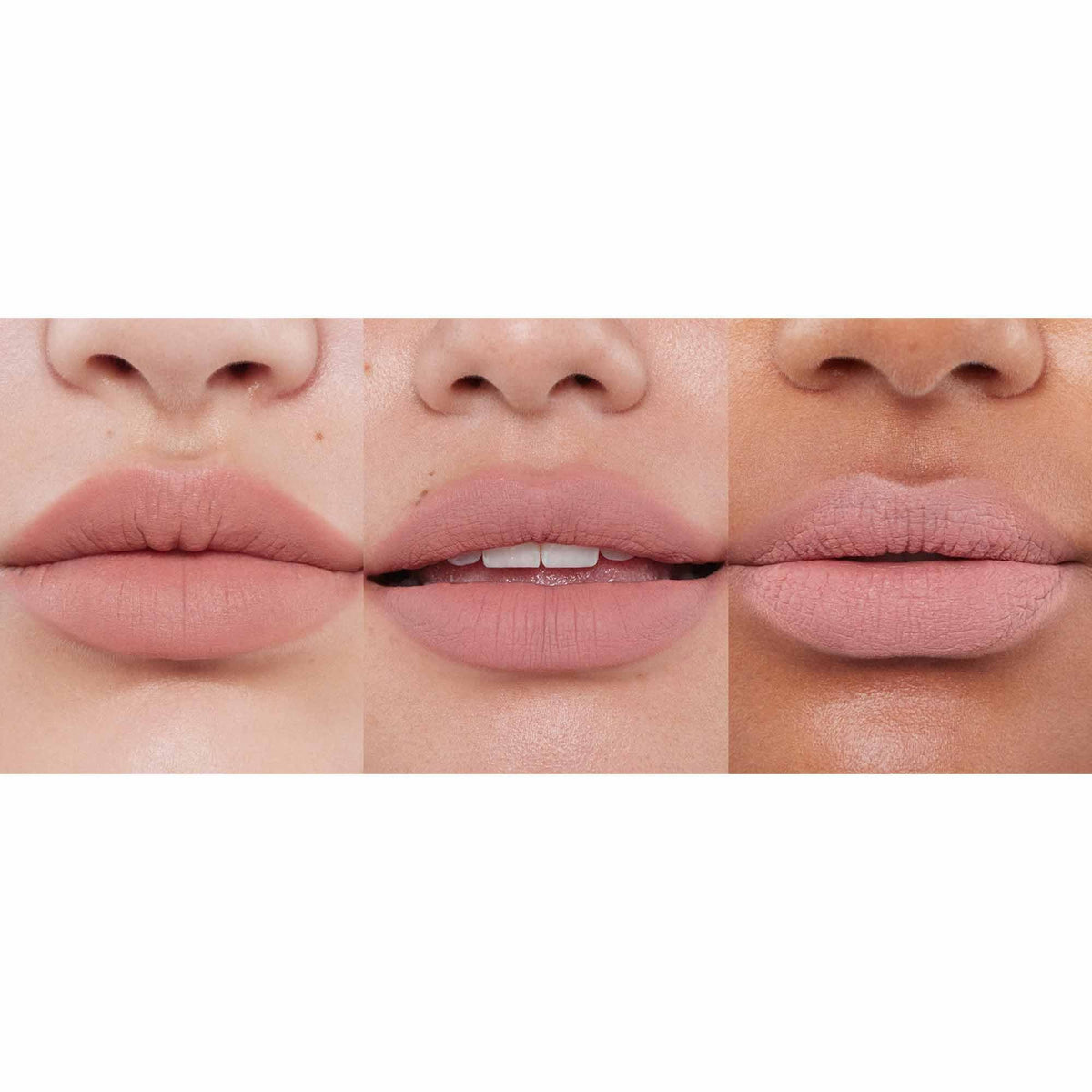 Anastasia Beverly Hills Lip Velvet worn by model shows flattering nude finish