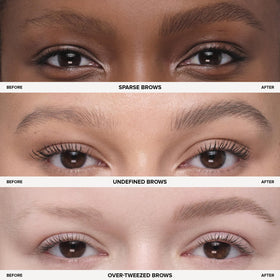Anastasia Beverly Hills close detail of brow arch defined with hairlike strokes benefit