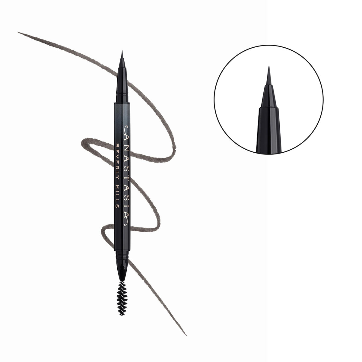 Anastasia Beverly Hills closeup of superfine brush tip for ultra-precise hairlike strokes benefit