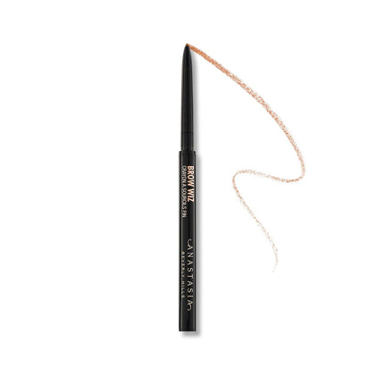Anastasia Beverly Hills Mini Brow Wiz front view shows compact pencil and cap, easy portability