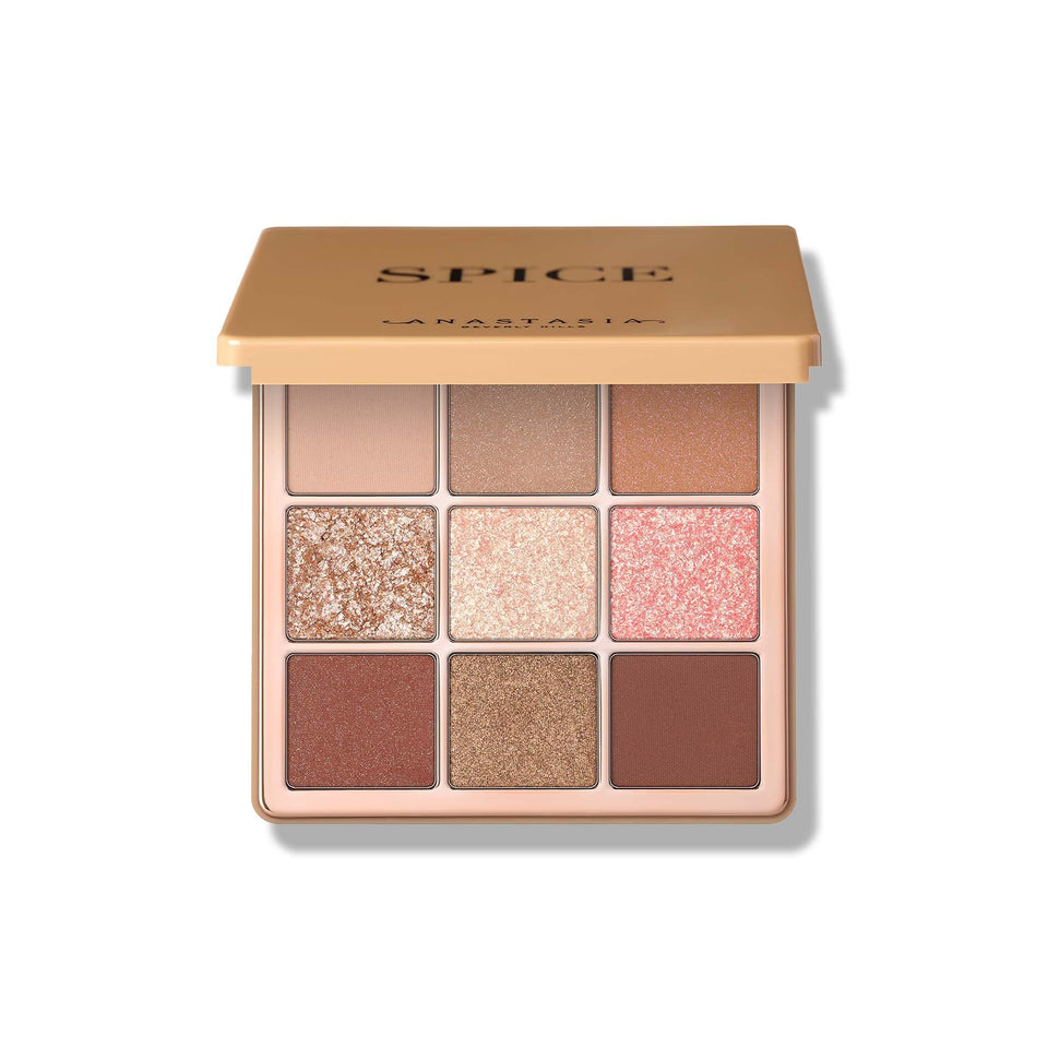 Anastasia Beverly Hills mini spice front compact showing sleek case and logo, convenient portability